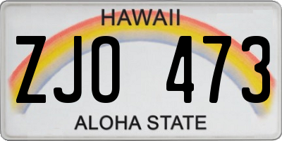 HI license plate ZJO473