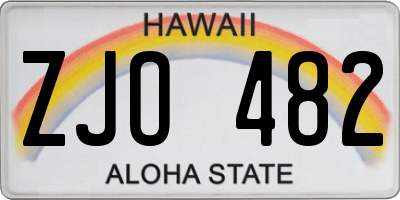 HI license plate ZJO482