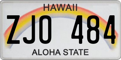 HI license plate ZJO484