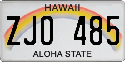 HI license plate ZJO485