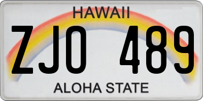 HI license plate ZJO489