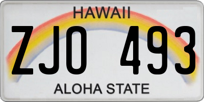 HI license plate ZJO493