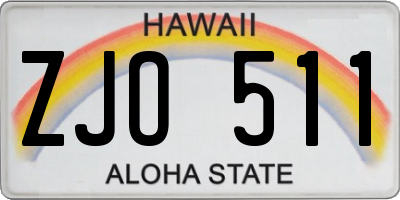 HI license plate ZJO511