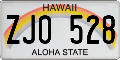 HI license plate ZJO528