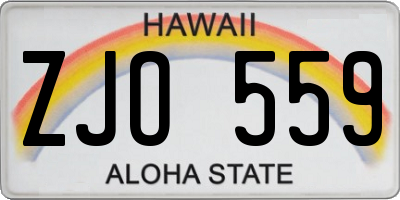 HI license plate ZJO559