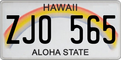 HI license plate ZJO565