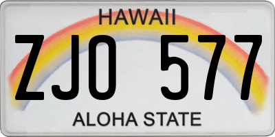 HI license plate ZJO577