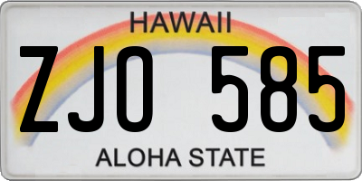 HI license plate ZJO585