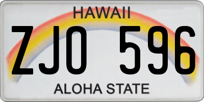 HI license plate ZJO596