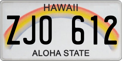 HI license plate ZJO612