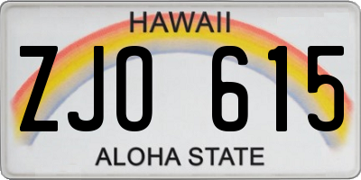 HI license plate ZJO615