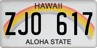 HI license plate ZJO617