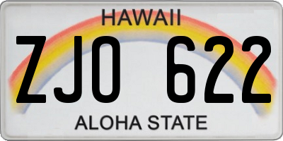 HI license plate ZJO622