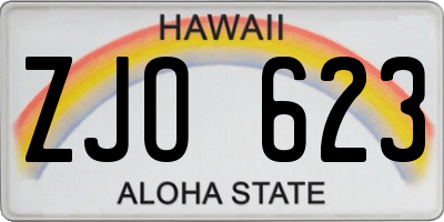HI license plate ZJO623