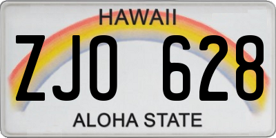HI license plate ZJO628
