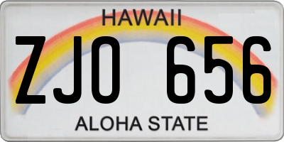 HI license plate ZJO656
