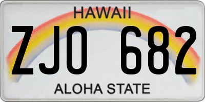 HI license plate ZJO682