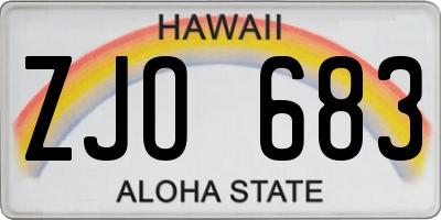HI license plate ZJO683