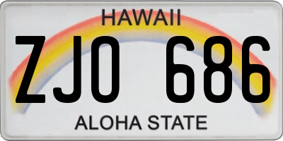 HI license plate ZJO686