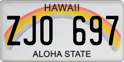 HI license plate ZJO697