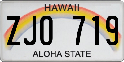 HI license plate ZJO719
