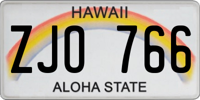 HI license plate ZJO766