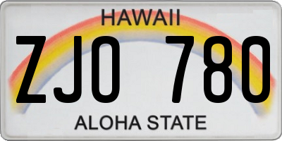 HI license plate ZJO780
