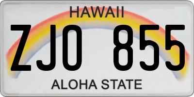 HI license plate ZJO855