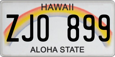 HI license plate ZJO899