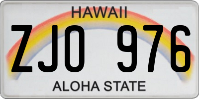 HI license plate ZJO976