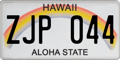 HI license plate ZJP044