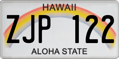 HI license plate ZJP122