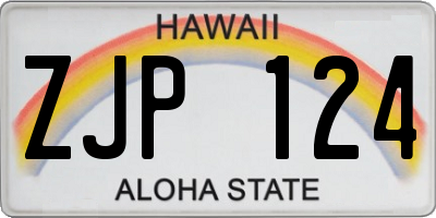 HI license plate ZJP124