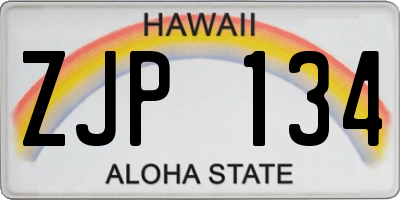 HI license plate ZJP134