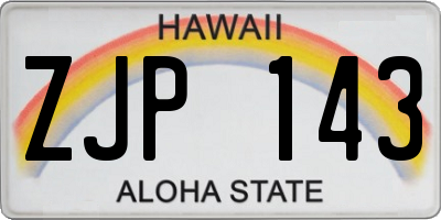 HI license plate ZJP143