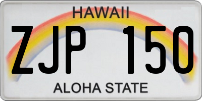 HI license plate ZJP150