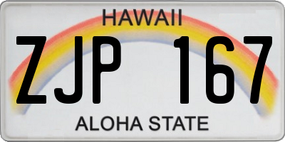 HI license plate ZJP167