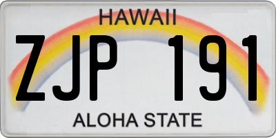 HI license plate ZJP191