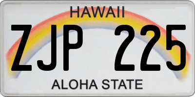 HI license plate ZJP225