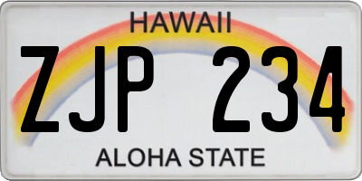 HI license plate ZJP234