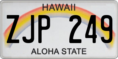 HI license plate ZJP249