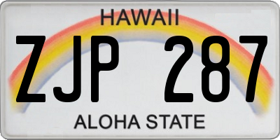 HI license plate ZJP287