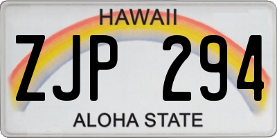 HI license plate ZJP294