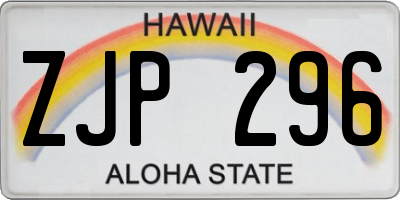 HI license plate ZJP296