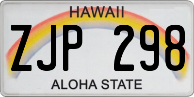 HI license plate ZJP298