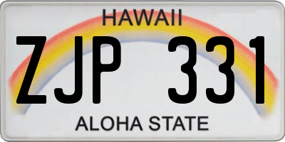 HI license plate ZJP331
