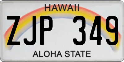 HI license plate ZJP349