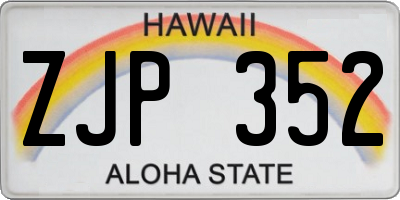 HI license plate ZJP352