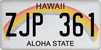 HI license plate ZJP361