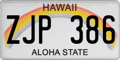HI license plate ZJP386